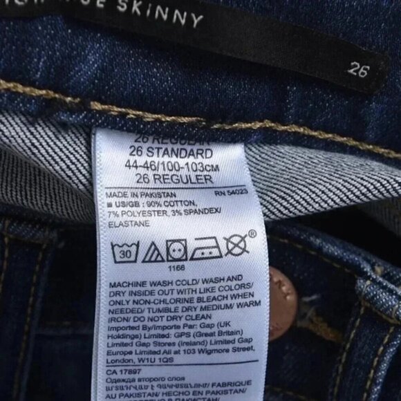 Banana Republic Premium High Rise Skinny Button Front Jeans Dark Wash Size 26 - Picture 7 of 12